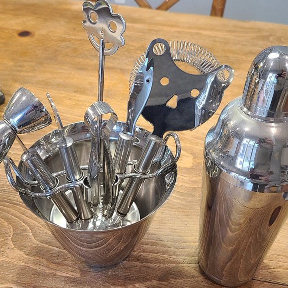 WMF Cromargan Funny Faces 8 Piece Cocktail Shaker Set - Picture 1 of 3
